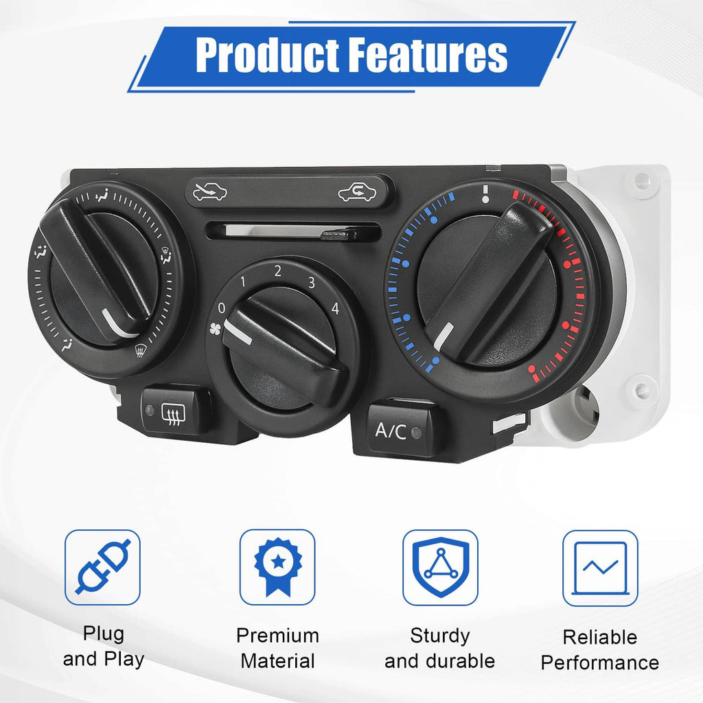 A/C control panel switch assembly with airflow mode icons and dual temperature control dial