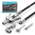 Silver grease gun accessory kit with coupler, flexible hose, and needle nozzles