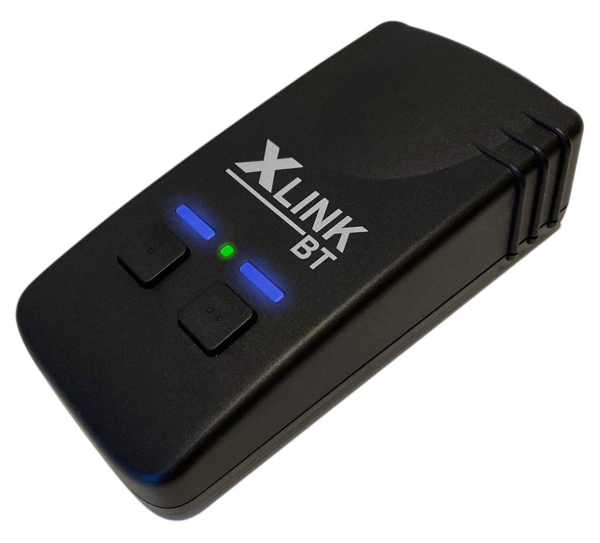 Black XLink BT Bluetooth adapter with blue and green status lights