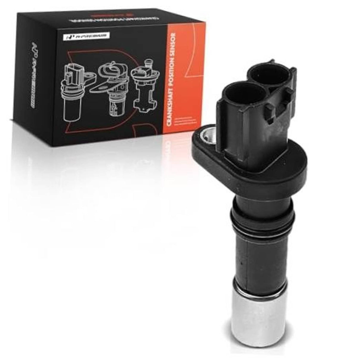 Crankshaft position sensor with dual connector ports and metal base, boxed