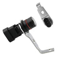 Crankshaft position sensor with metal mounting bracket and black plastic electrical connector