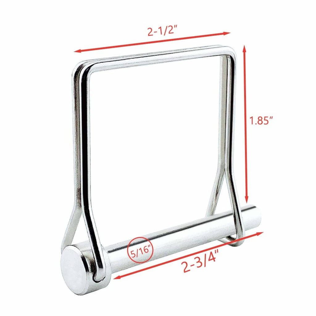 Square PTO safety coupler locking pin, 5/16 in x 2-3/4 in size shown