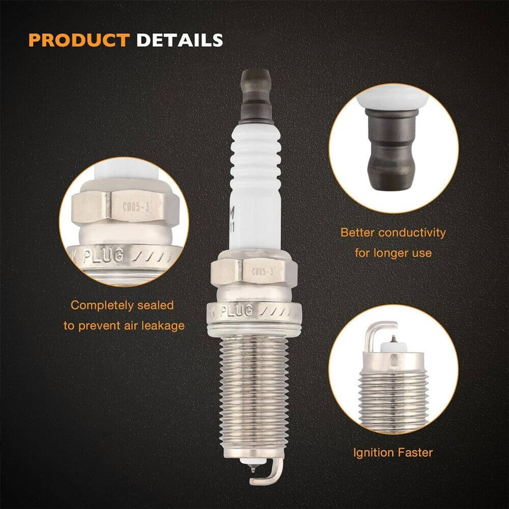 Spark plug with silver metal threads and ceramic insulator at the tip