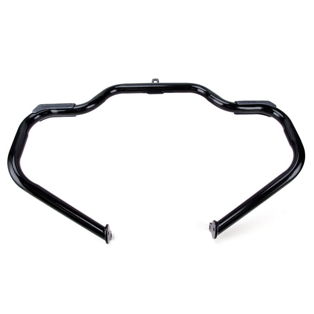 Black engine crash guard bar with two end mounting brackets