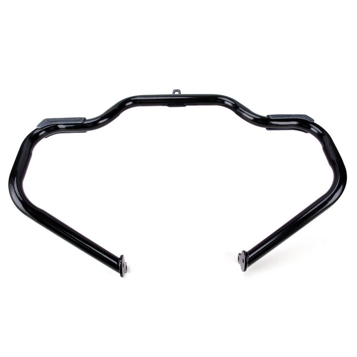 Black engine crash guard bar with two end mounting brackets