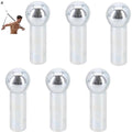 Set of six silver cable ball stoppers with round ball ends and smooth shafts.