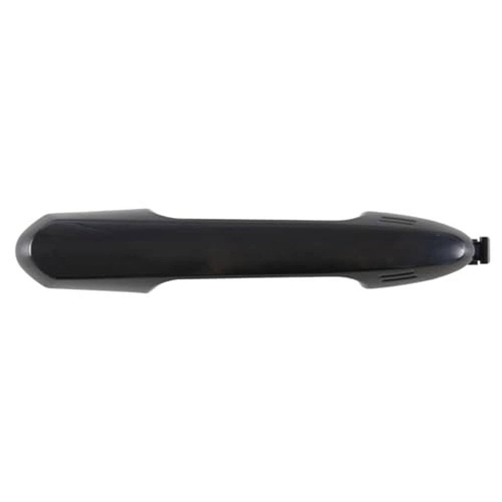 Black car exterior door handle, curved grip with small side vent