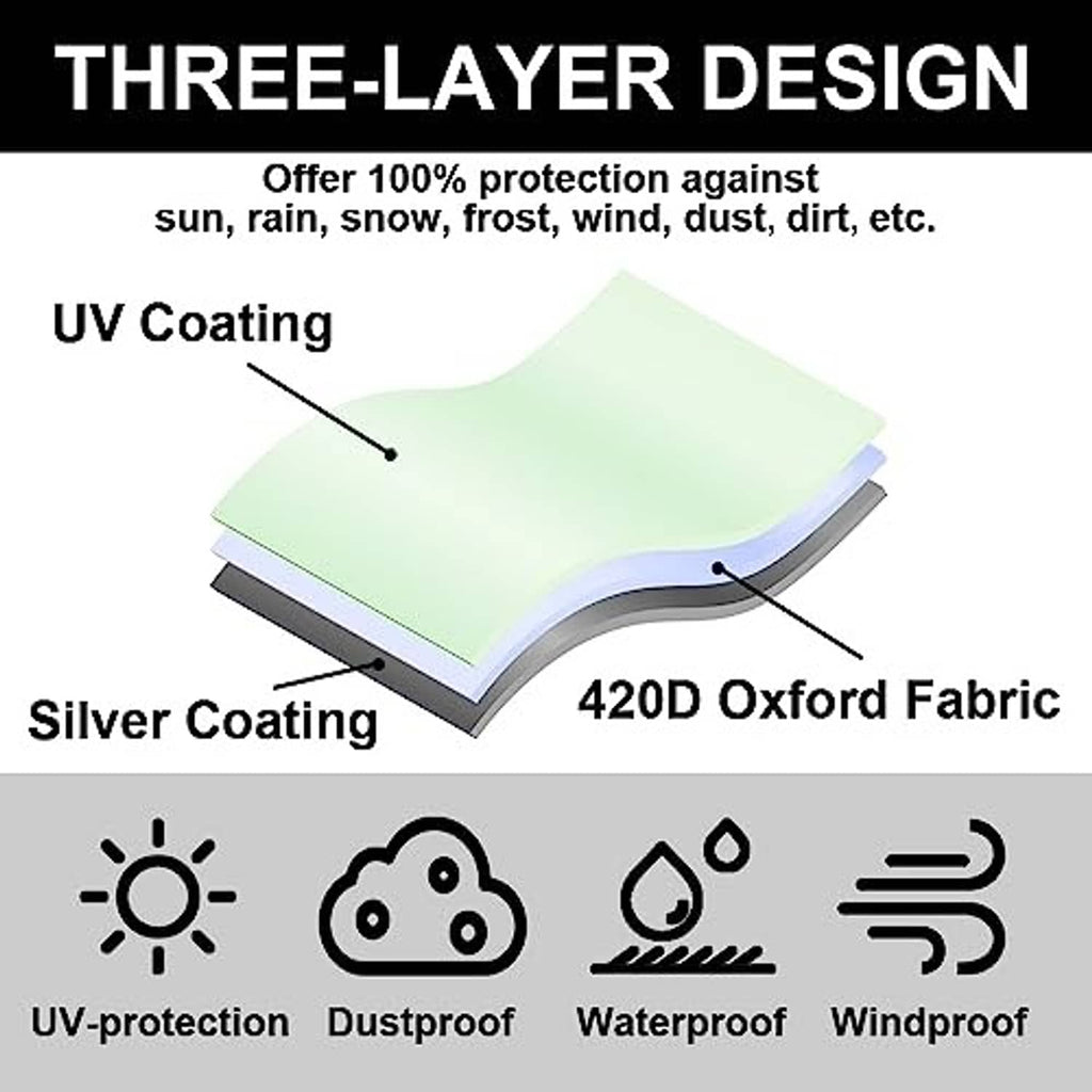 Three-layer cantilever umbrella cover fabric with light green top and silver coating.