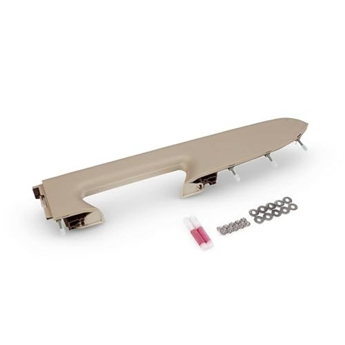 Beige armrest cover with screw set and pink applicator tool