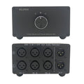 SOLUPEAK 3-way XLR stereo audio switch box with selector knob and A/B/C labels