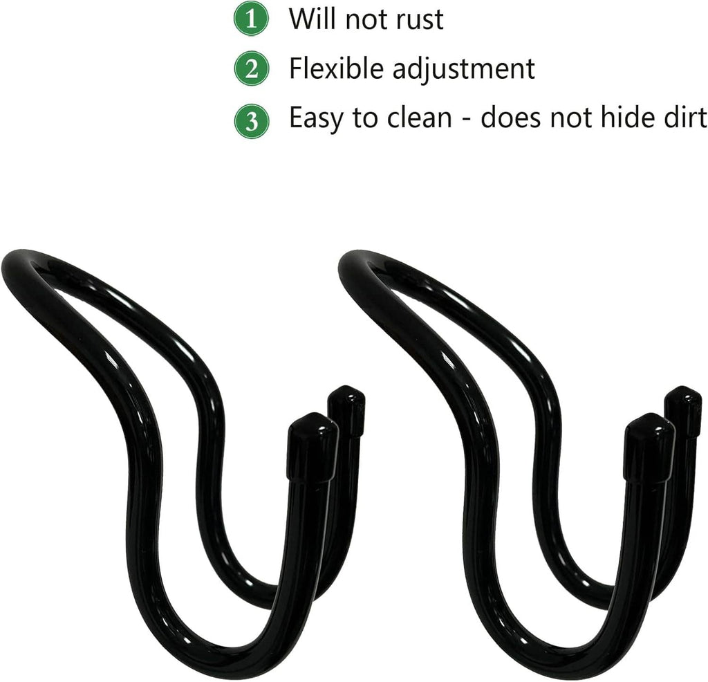 Pair of black hanging hooks for sink sponge and brush holders
