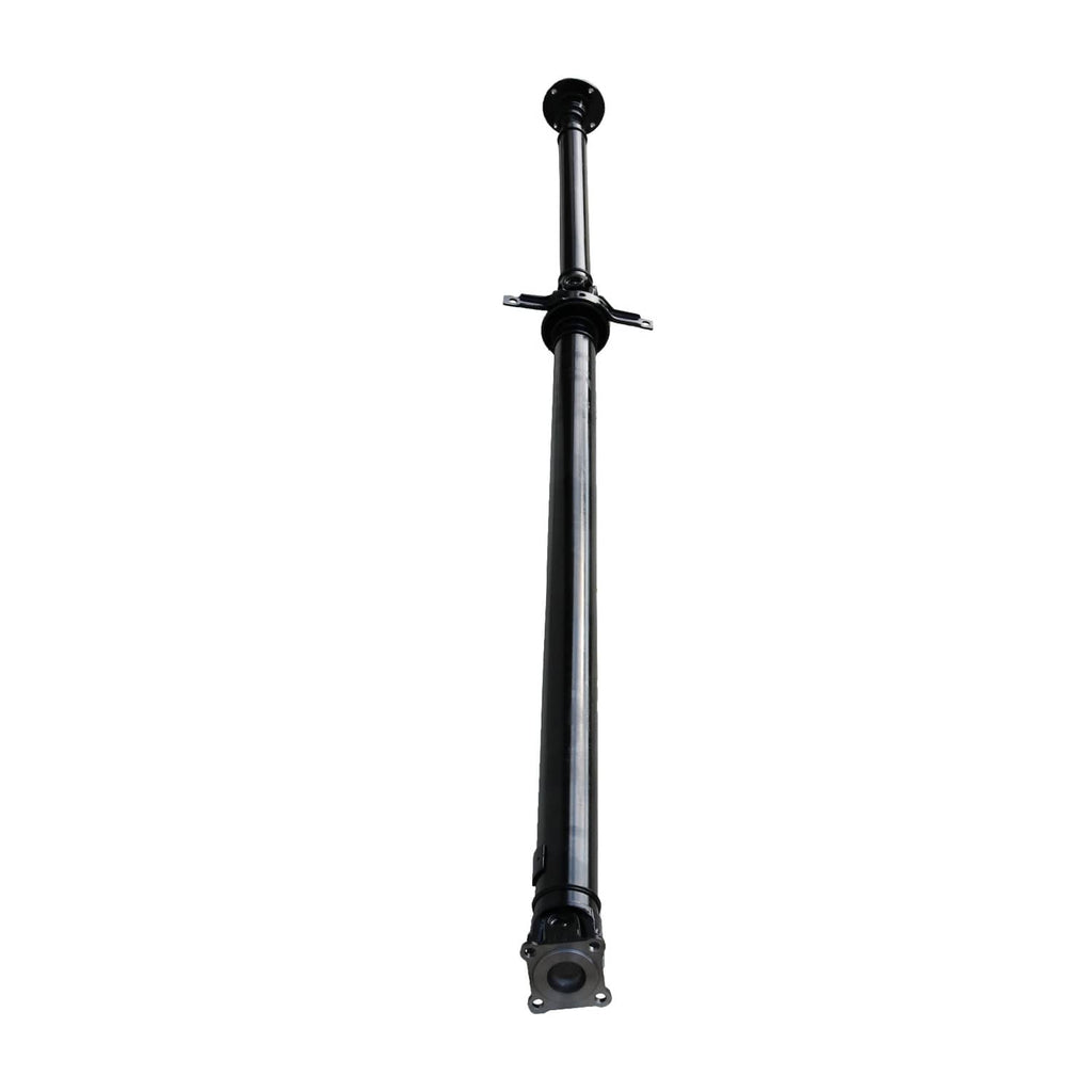 Driveshaft prop shaft with centered support joint and end flange