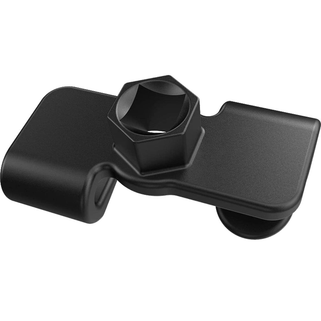 Black 1/2-inch drive wrench extender, angled view with hex socket and handle caps