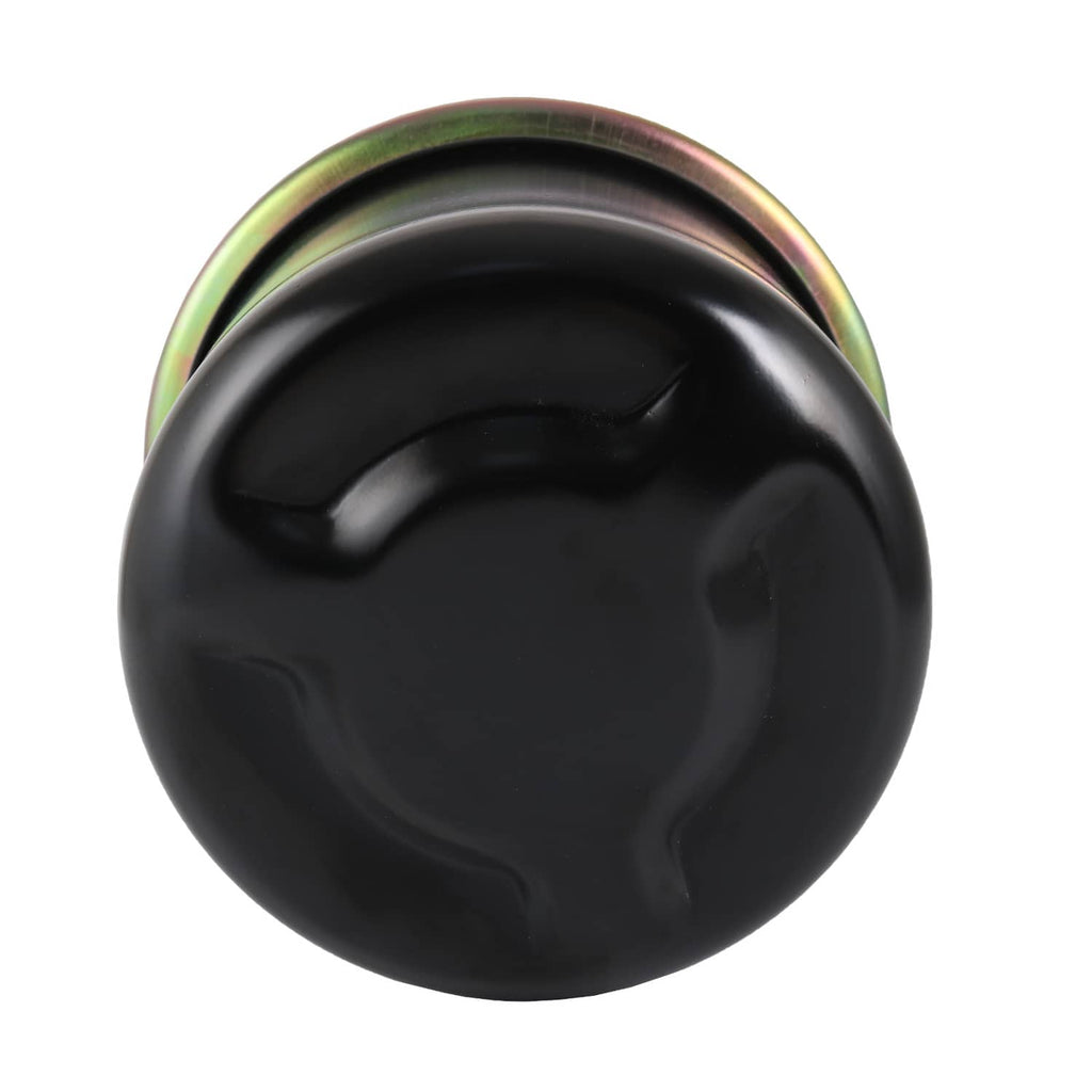 Black air dryer canister end cap with rainbow-toned mounting band