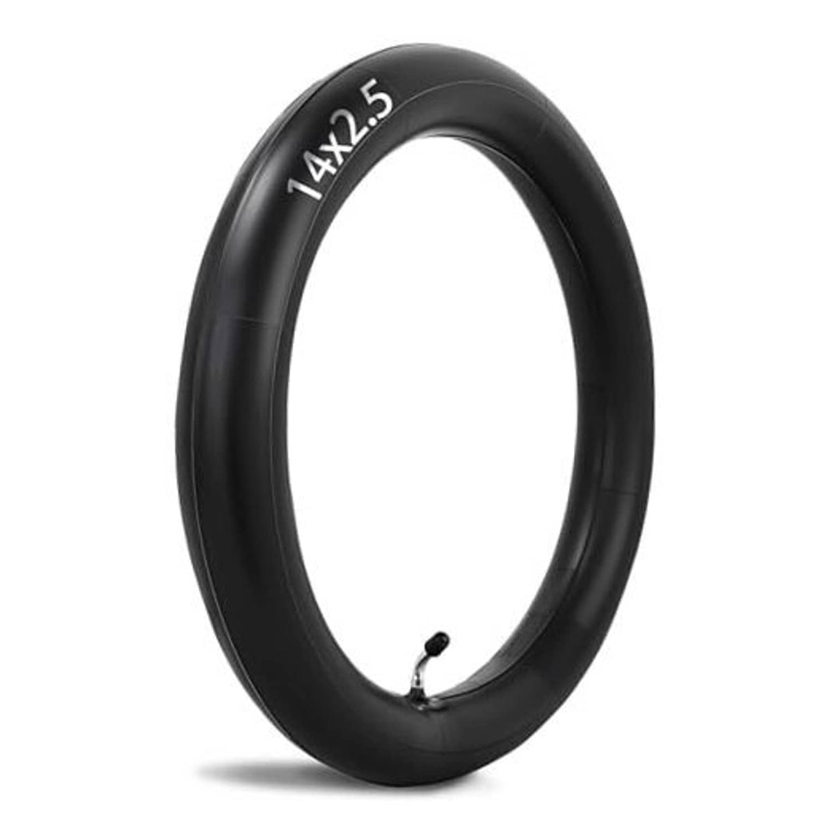 Black 14x2.50 inner tube with Schrader valve, single wheel tube