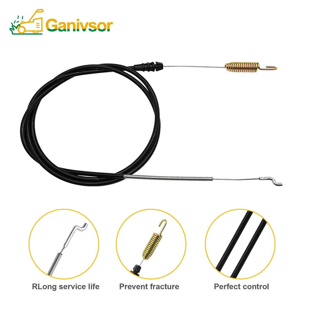Ganivsor traction drive control cable with black wire, gold coil spring, and U-shaped hooks
