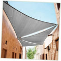 Grey right-triangle sun shade sail canopy fabric with grommet corners