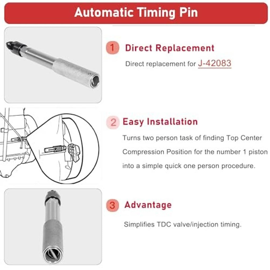 Automatic timing pin with textured grip and threaded end