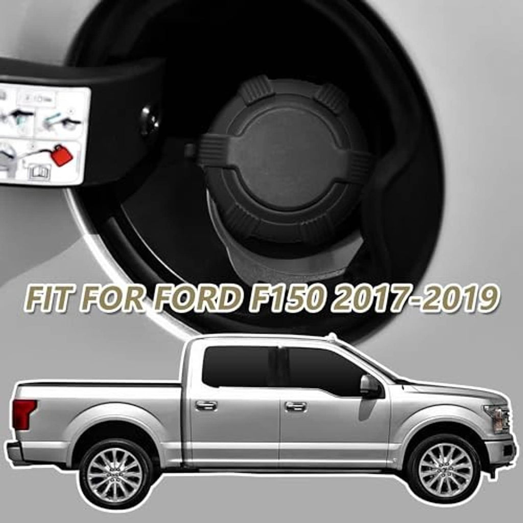 Fuel tank filler cap cover installed in a vehicle fuel opening, dark gray/black