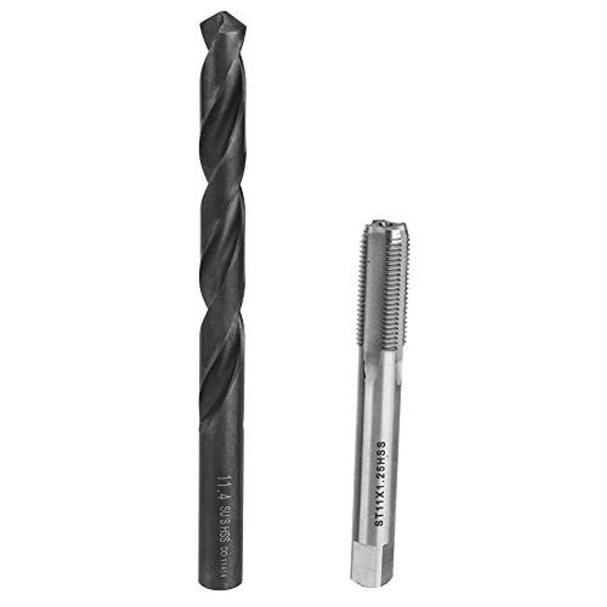 Spiral drill bit and metal threaded insert for internal thread repair