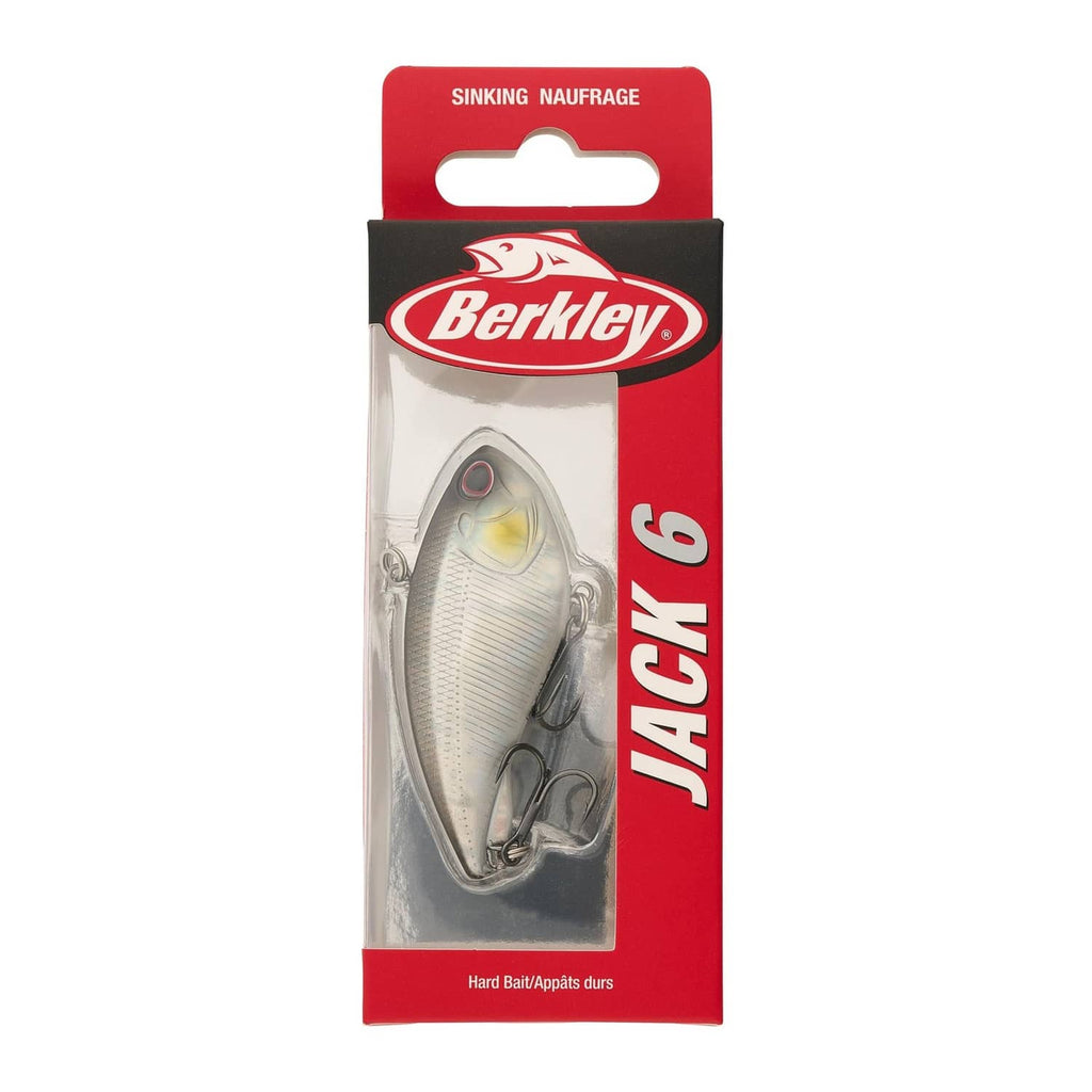 Berkley JACK 6 sinking lure blister package with silver lure and red branding