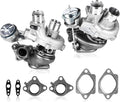 Left and right turbocharger kit, pair of silver turbo units with housings