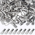 Silver metal shelf pegs with 5mm pin heads, bulk pile assortment