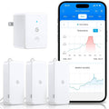 White WiFi humidity temperature sensor with phone app monitoring graphs