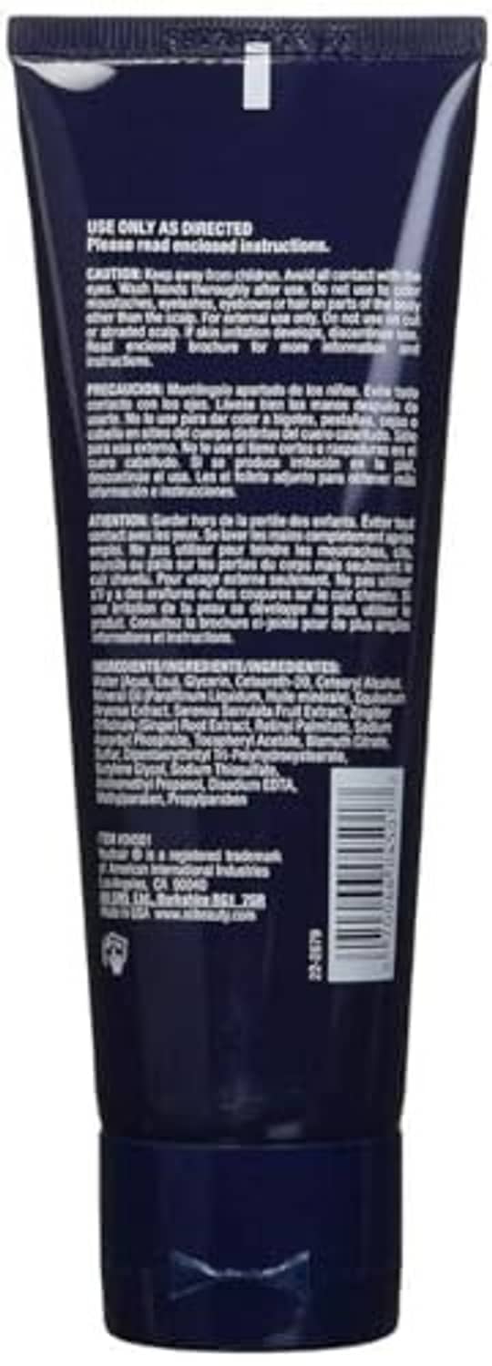 Youthair color restoring conditioning creme tube back view with barcode and usage text