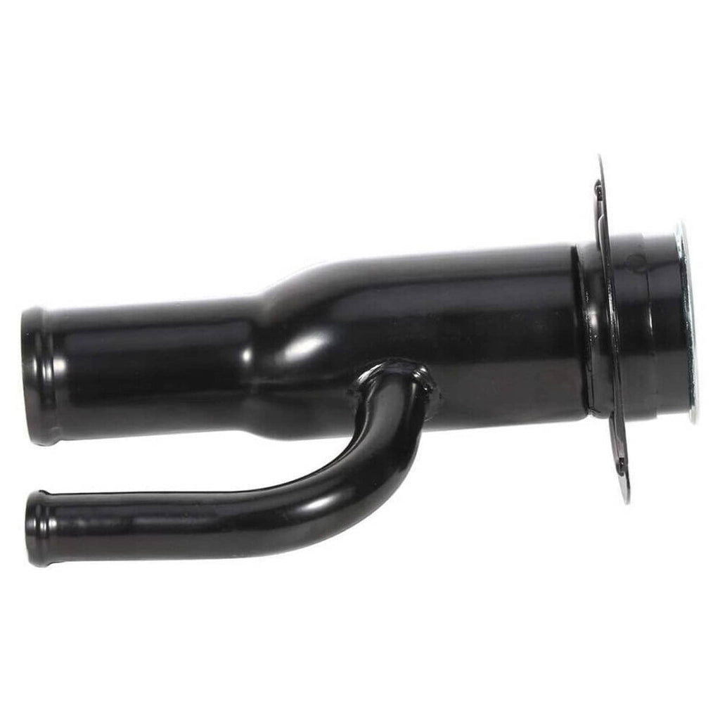 Black fuel filler neck pipe, side view of tube and mounting end