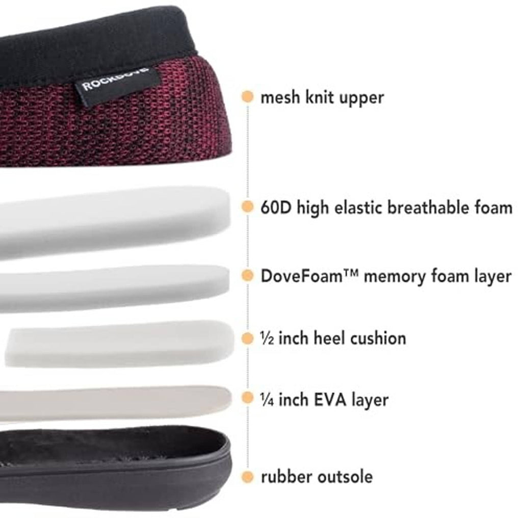 Burgundy tweed slip-on moc slipper with textured upper and cushioned sole layers