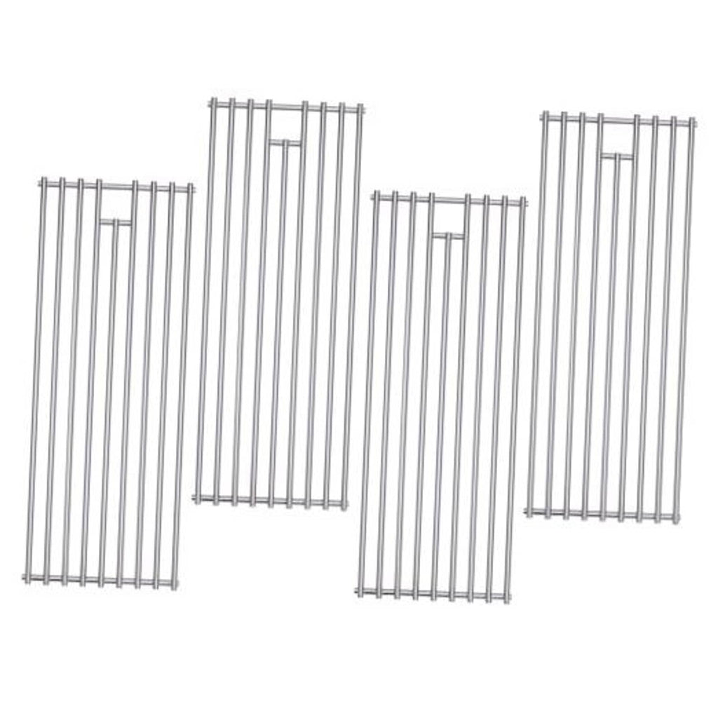 Set of stainless steel BBQ grill grate replacement panels, vertical rod design