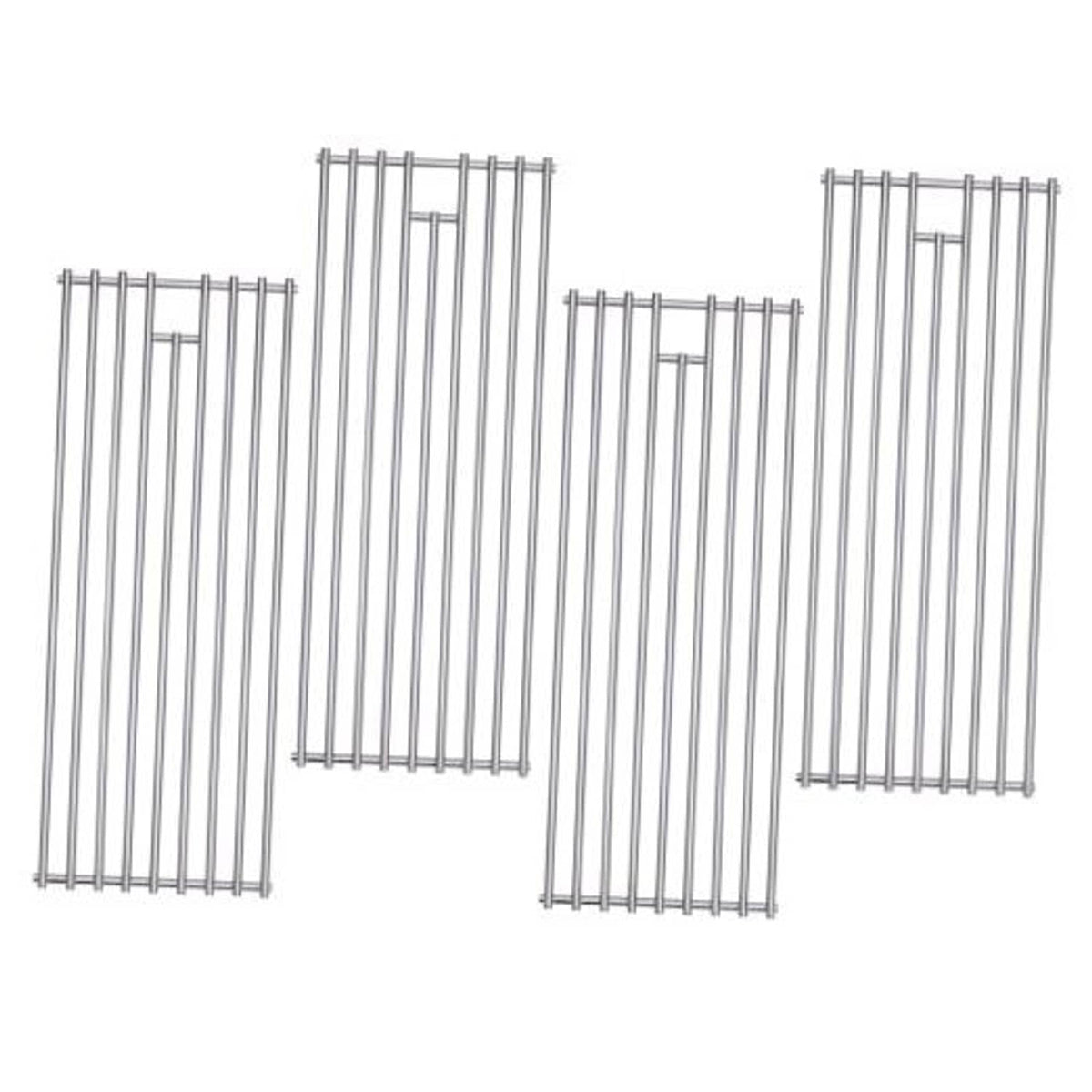 Set of stainless steel BBQ grill grate replacement panels, vertical rod design