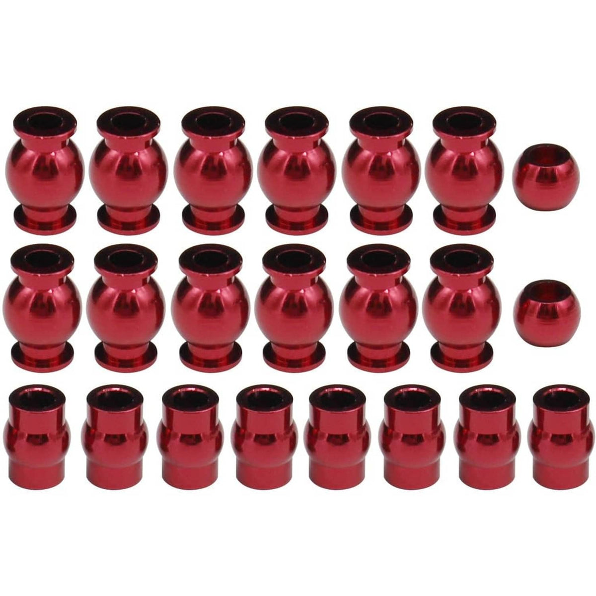 Arrma 4X4 aluminum pivot ball set, 22-piece red anodized kit