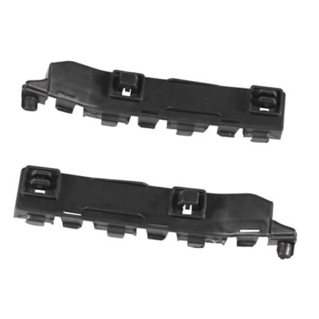 Black front bumper bracket mounting piece with multiple tabs and holes