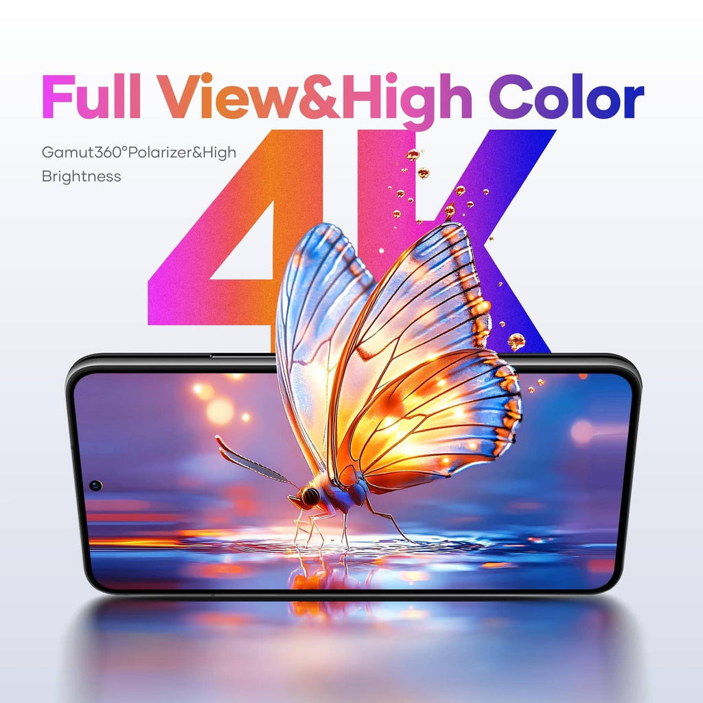 LCD screen replacement showing vivid full-color display on black-framed phone