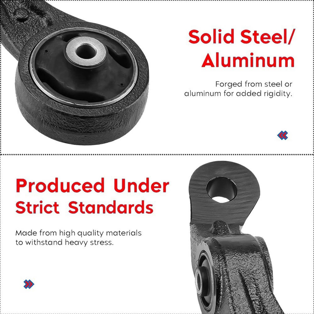 Front control arm bushing housing with rubber insert, black metal arm
