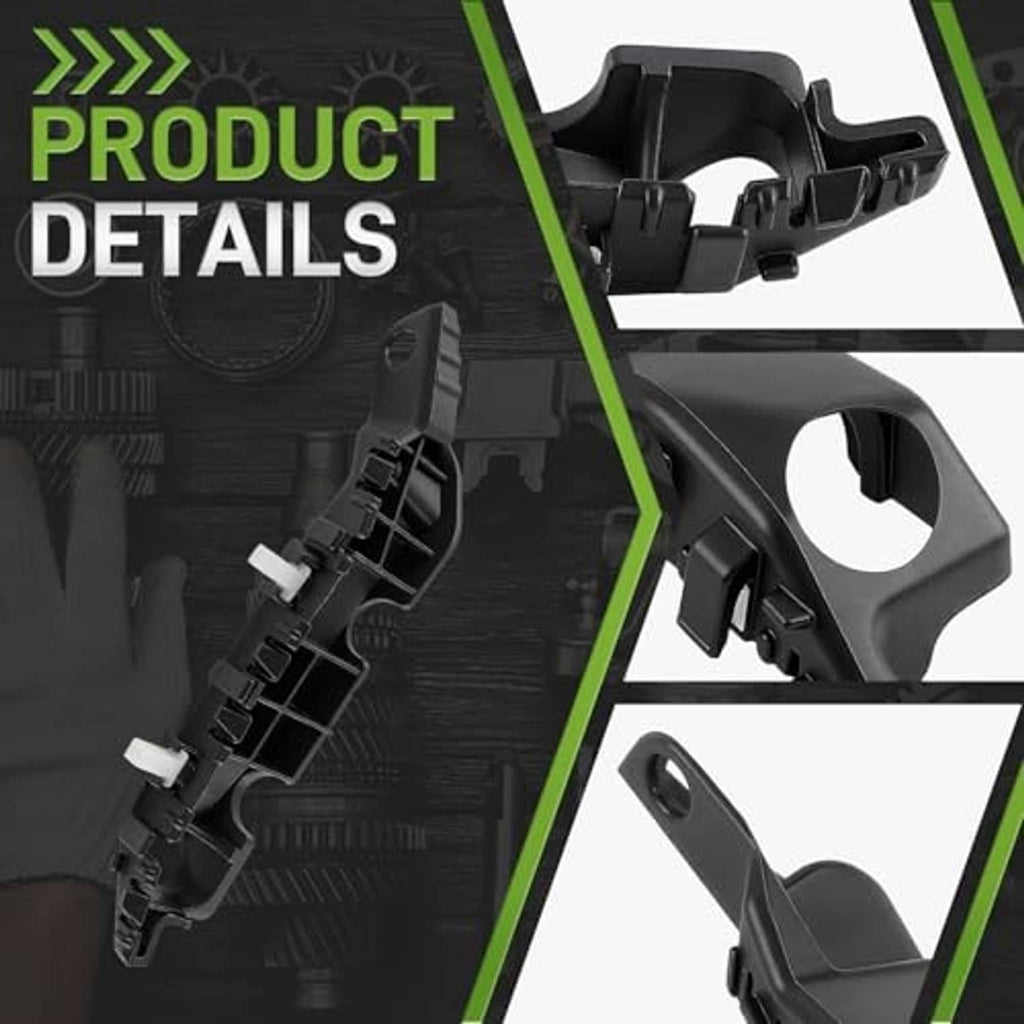 Black front bumper bracket with large round mounting hole and locking tabs