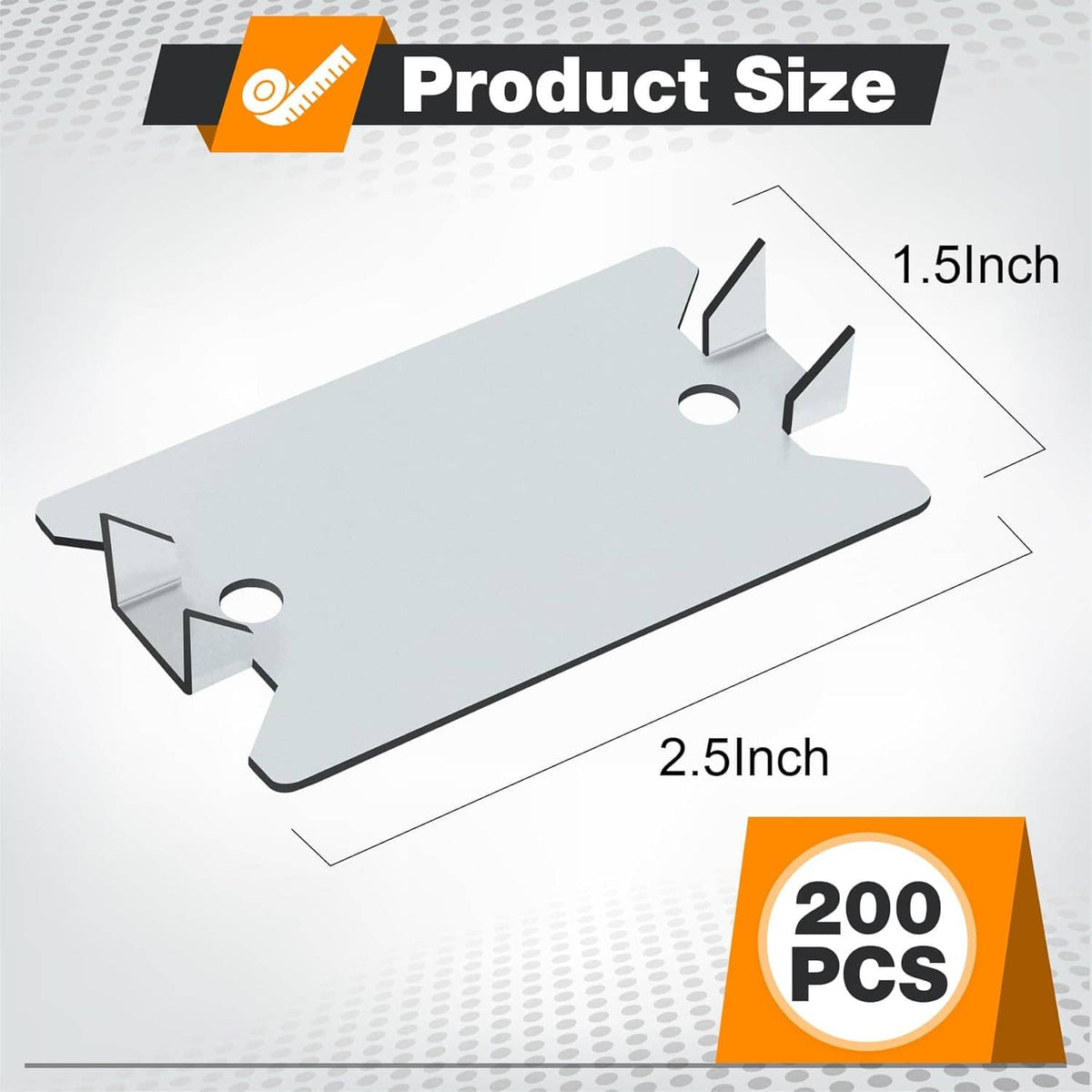 Nail stud guard plate size 1.5 x 2.5 in with pointed prongs and nail holes