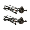 Pair of black e-bike thumb throttle speed controllers with wiring harness and plugs