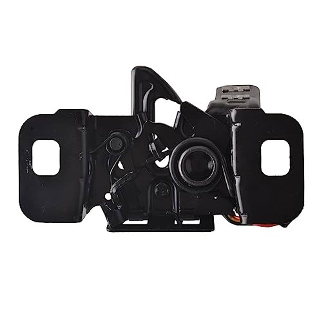 Black hood latch assembly with round latch post and bracket tabs