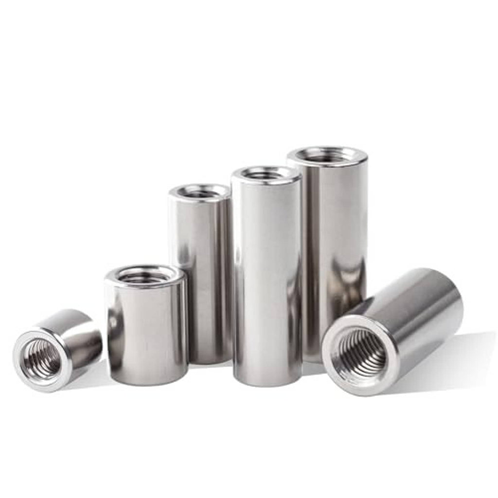 Multiple round stainless steel coupling nuts with internal female threads