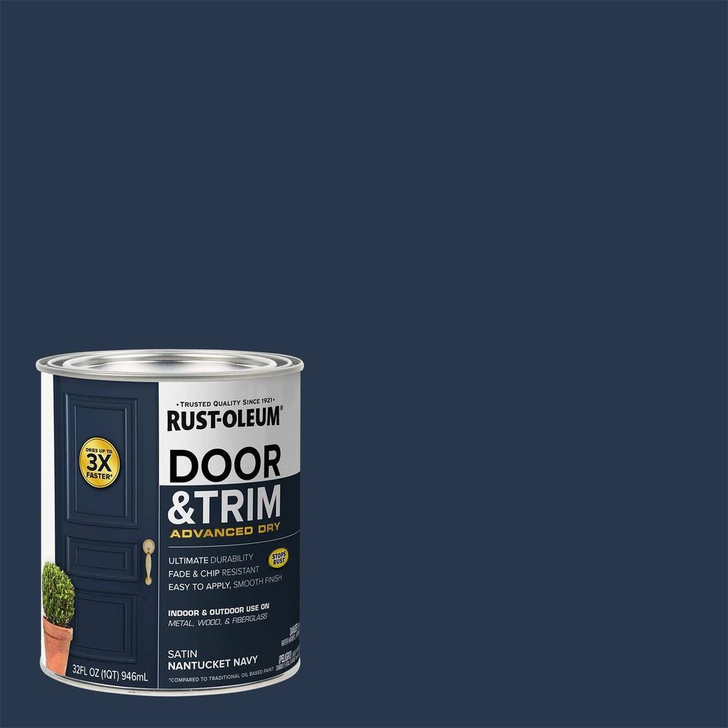 Rust-Oleum door & trim satin Nantucket Navy paint can, compact view