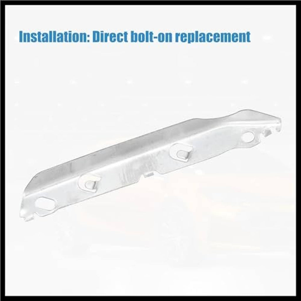 Front bumper mounting support bracket, silver metal replacement piece with bolt slots