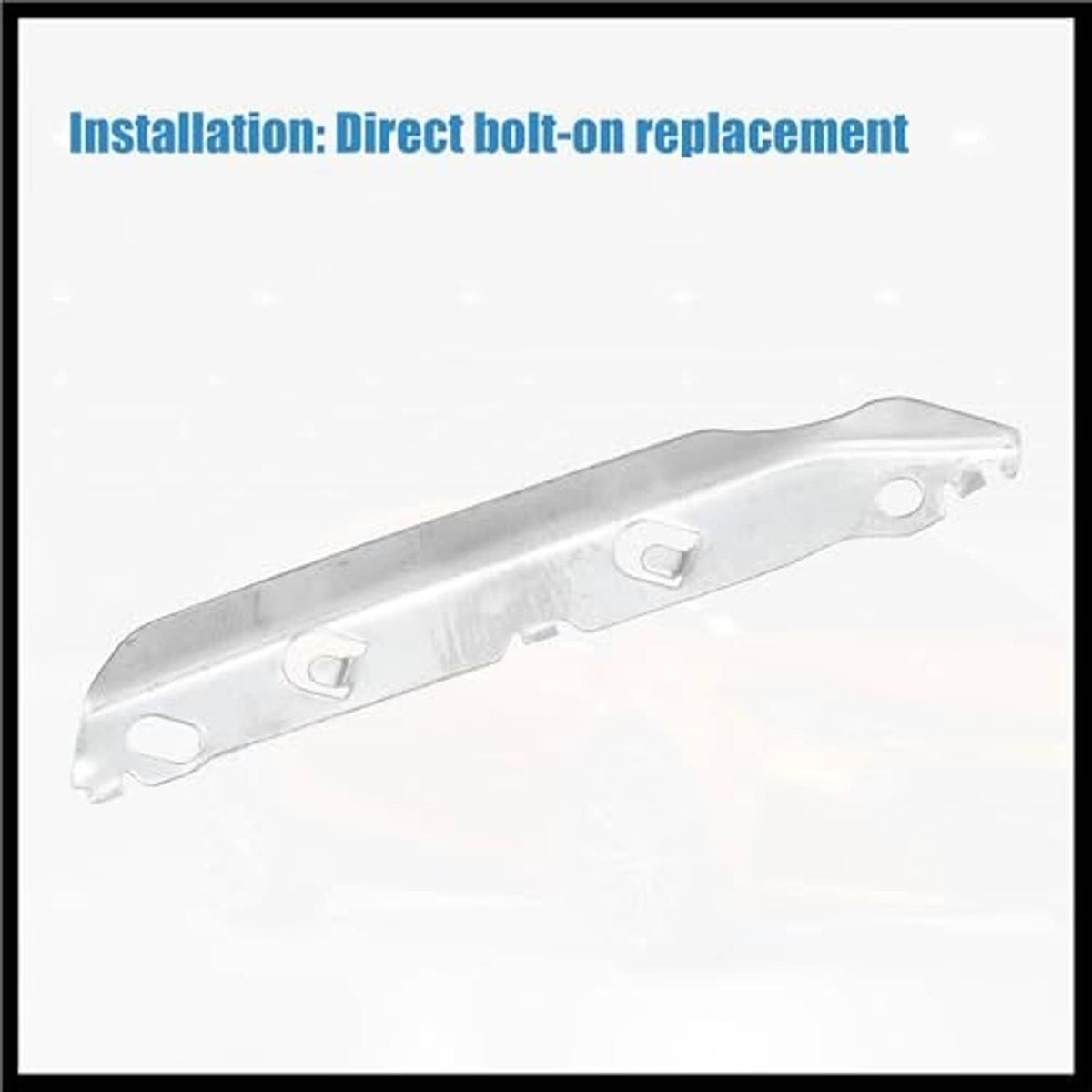 Front bumper mounting support bracket, silver metal replacement piece with bolt slots