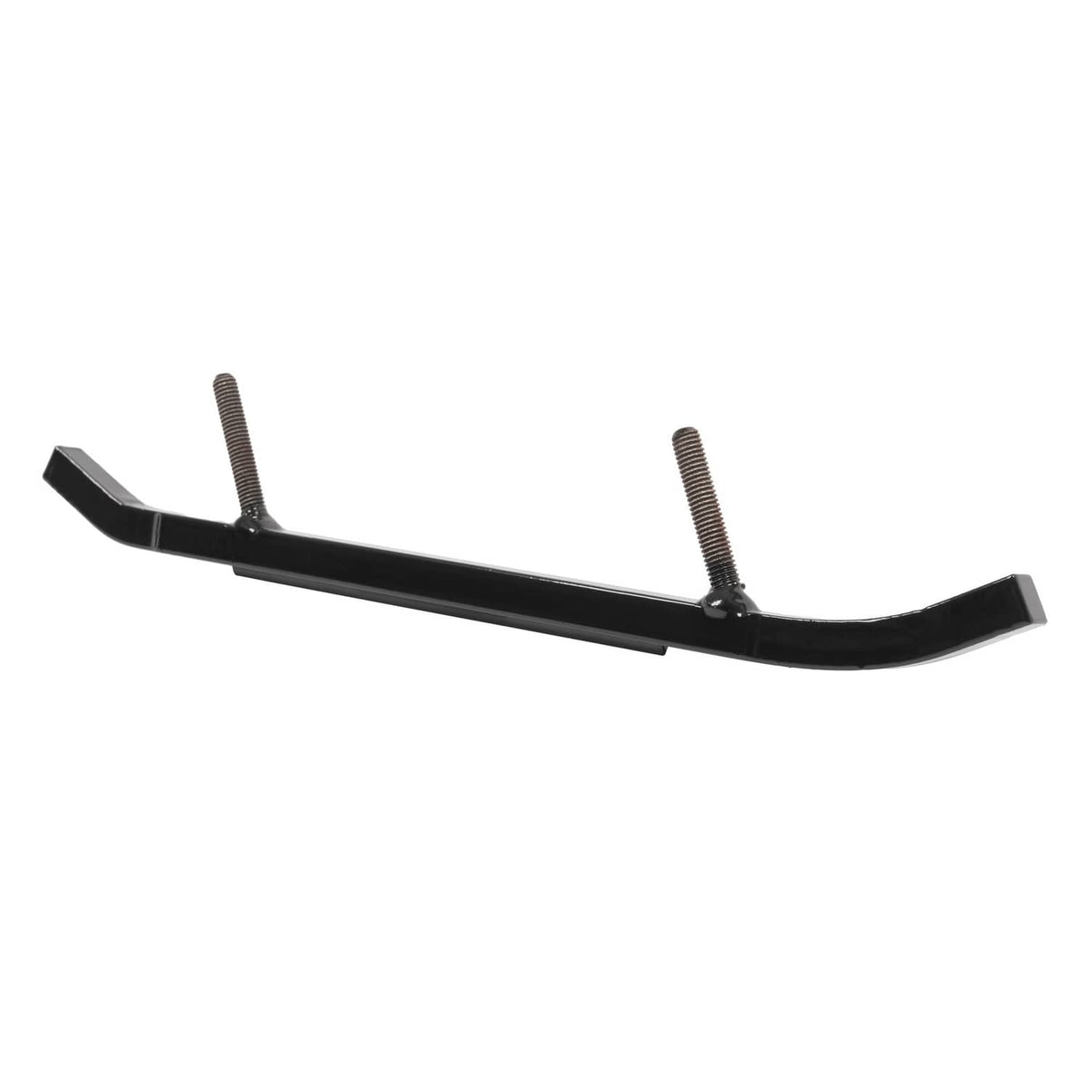 Black ski wear bar with curved runner shape and threaded bolt studs along the bar.
