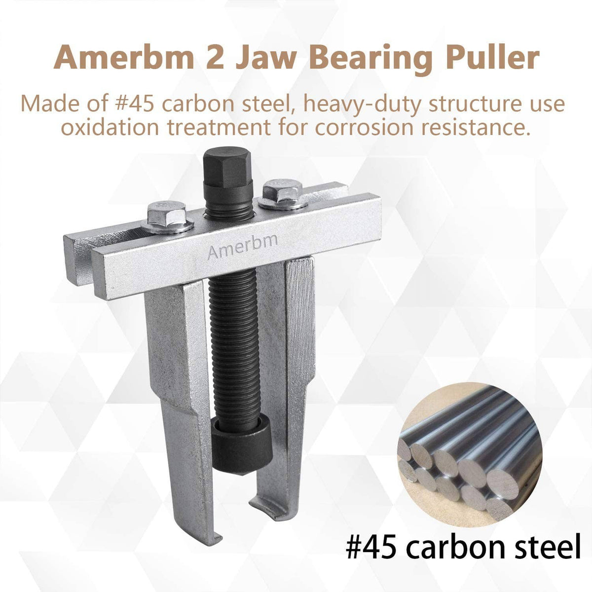Two-jaw bearing puller made of #45 carbon steel with oxidation-resistant finish