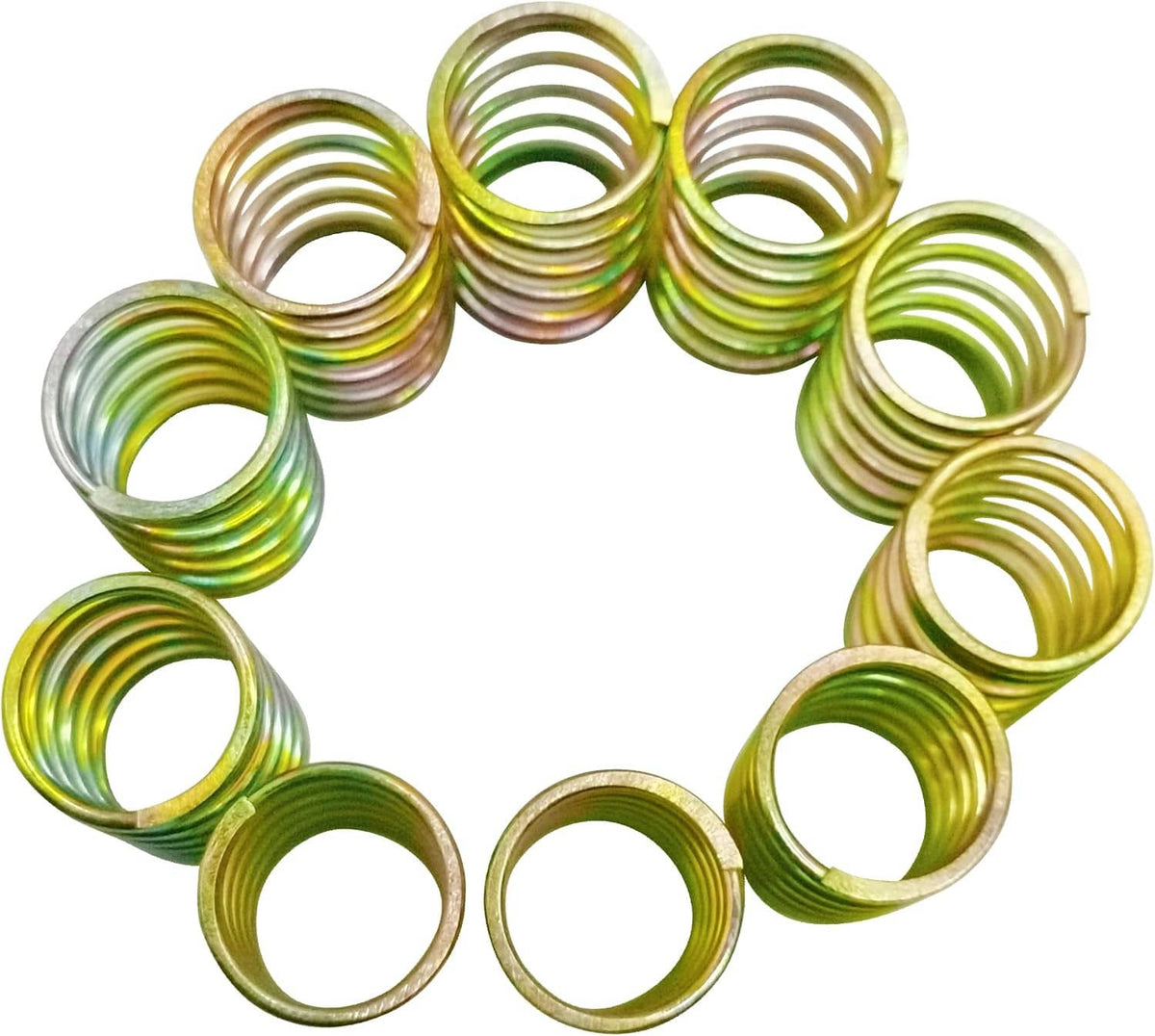 Trimmer head spring replacement set arranged in a ring of coiled metal springs