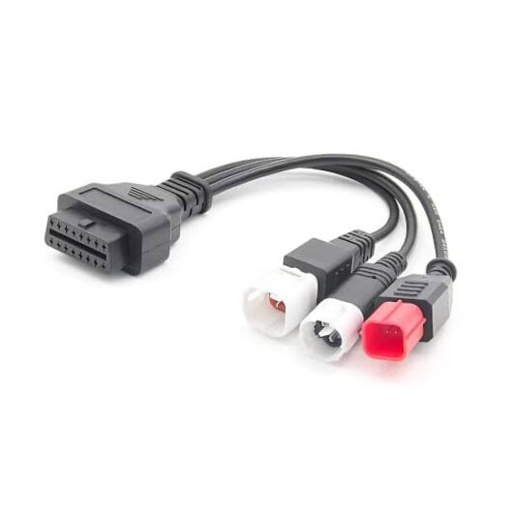 3-in-1 motorcycle OBD adapter cable with OBD plug and 3Pin/4Pin/6Pin leads