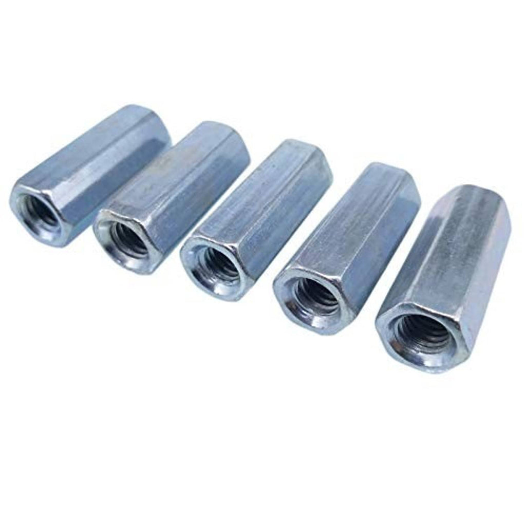Zinc plated coupling sleeves with open threaded ends, 5-piece connector set